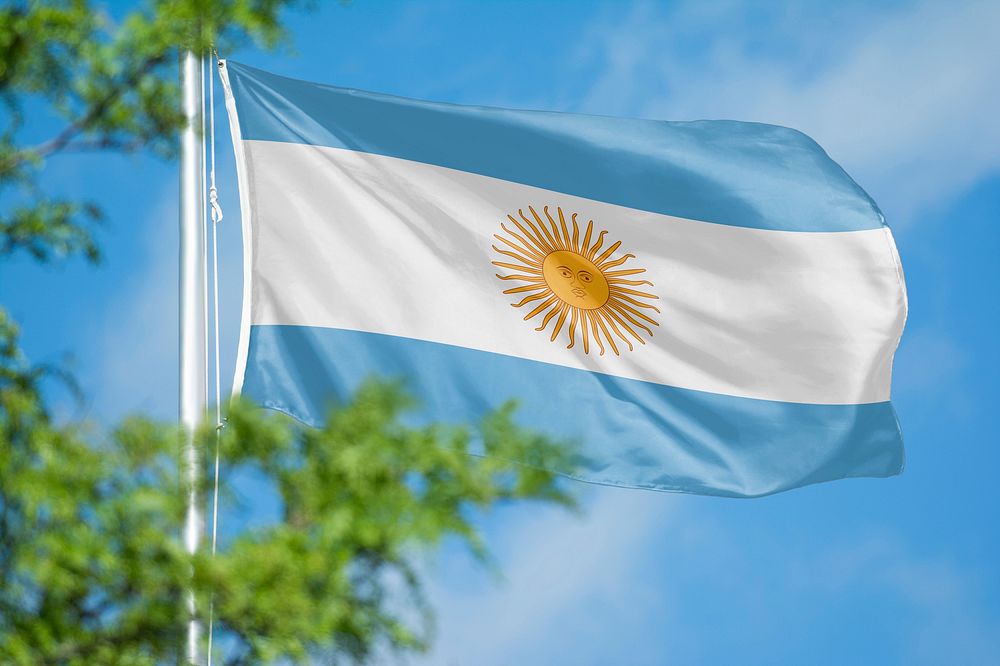 Argentina flag, blue sky design