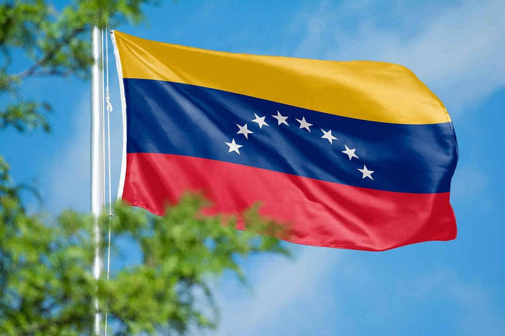 Venezuela flag, blue sky design