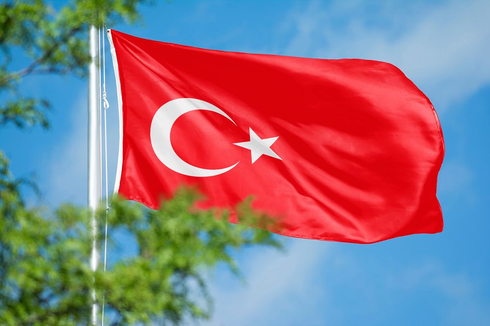Turkey flag, blue sky design