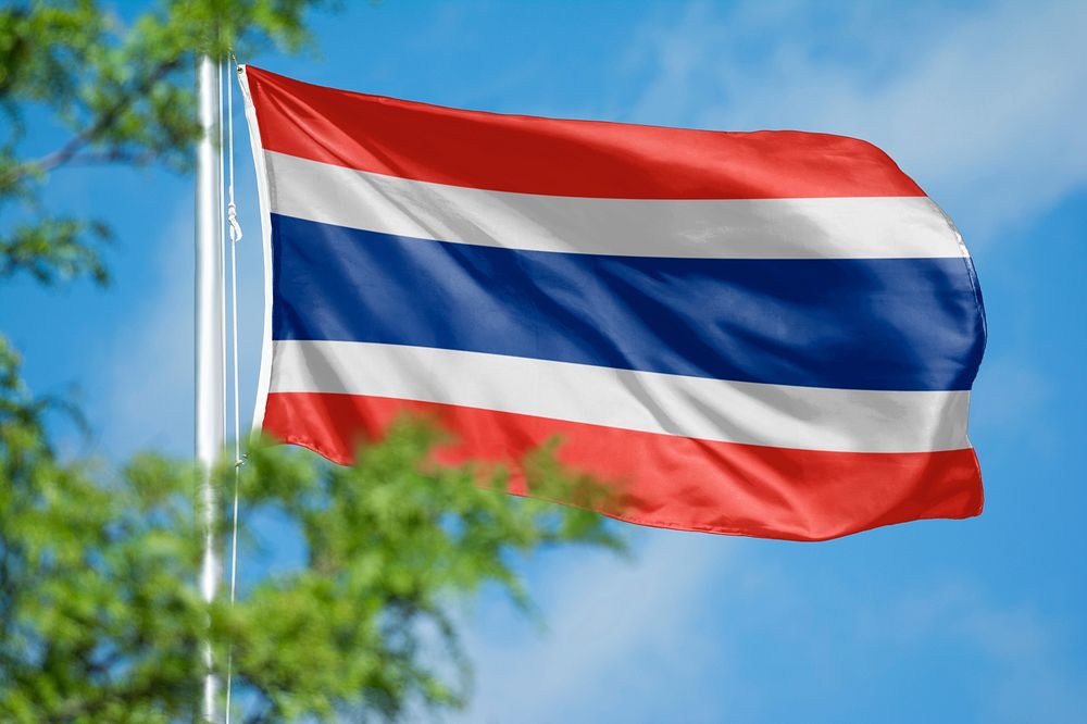 Thai flag, blue sky design
