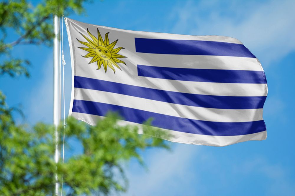 Uruguay flag, blue sky design