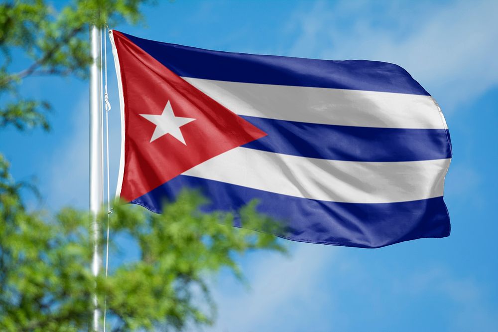 Cuba flag, blue sky design
