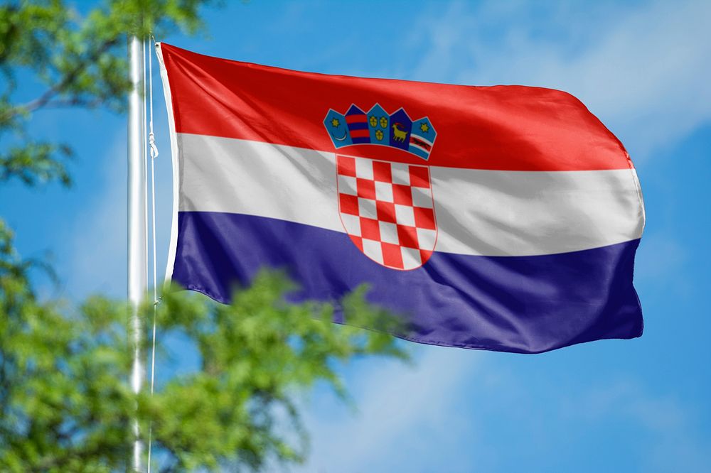 Croatia flag, blue sky design