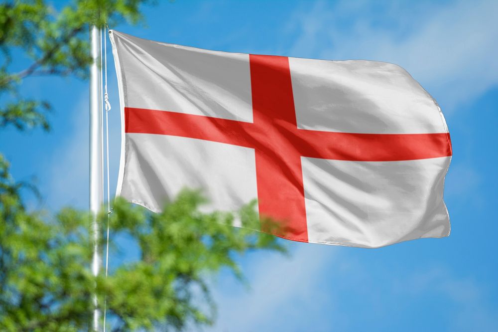 England flag, blue sky design