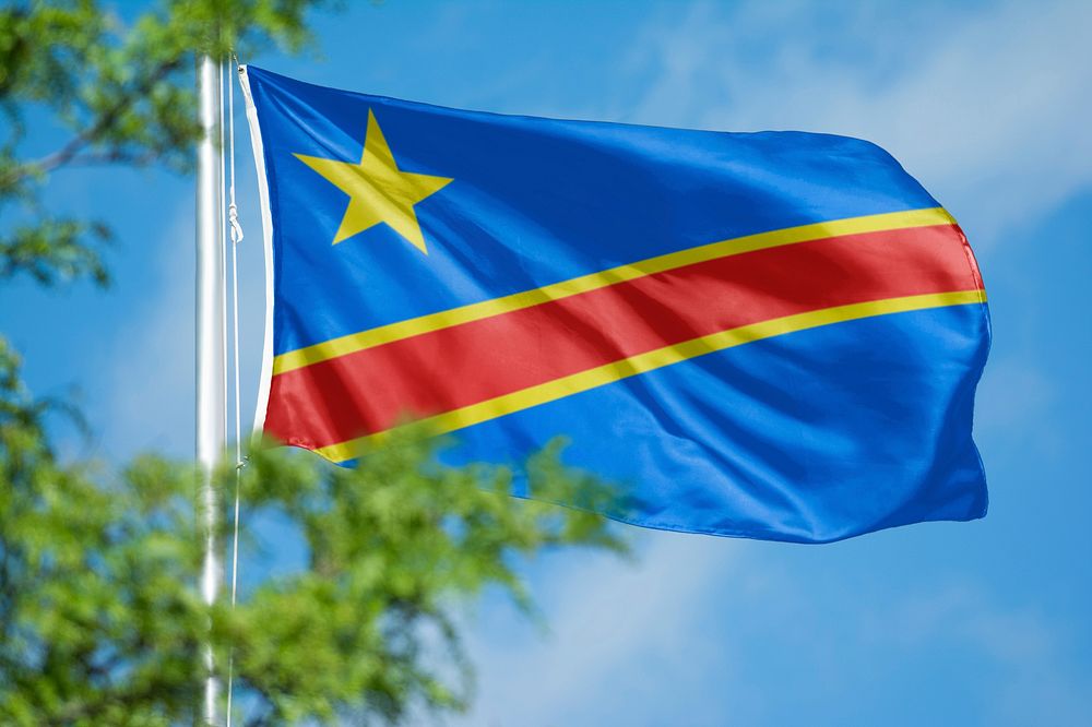 Congolese flag, blue sky design