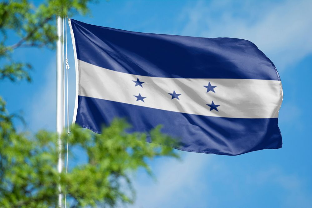 Honduran flag, blue sky design