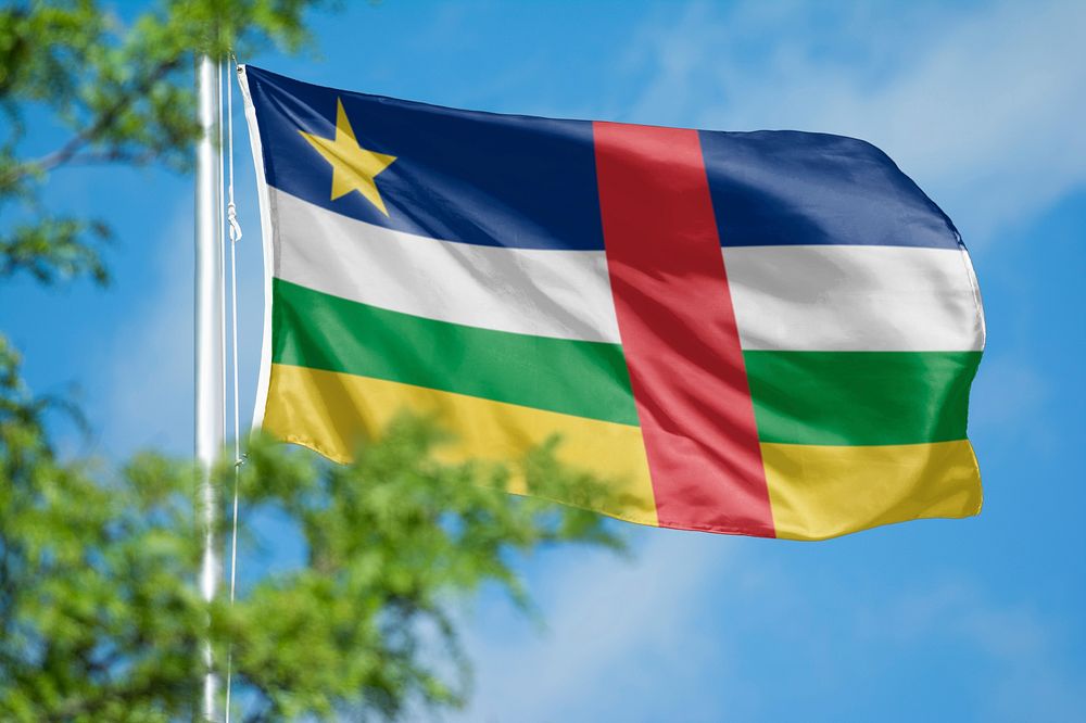 Central African flag, blue sky design