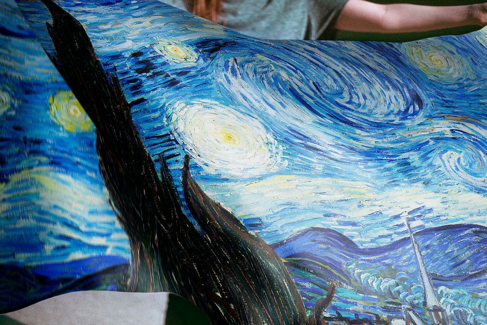 Van Gogh's The Starry Night flag, remixed by rawpixel.
