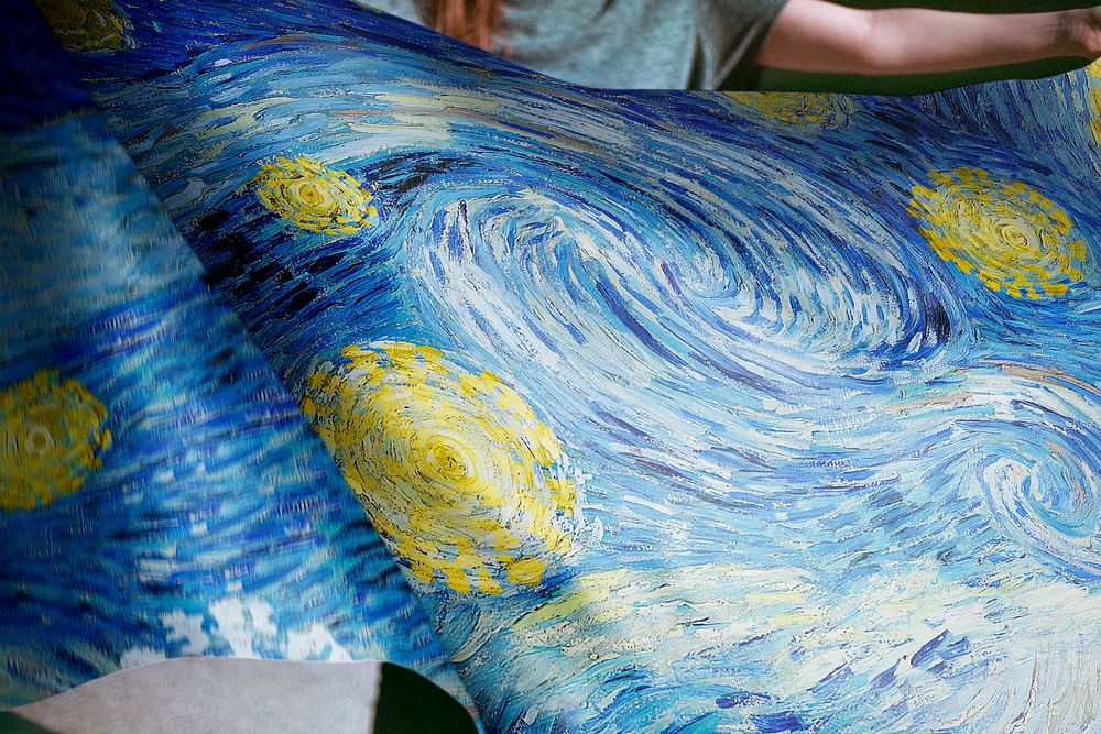 Vincent Van Gogh's The Starry Night flag, remixed by rawpixel.