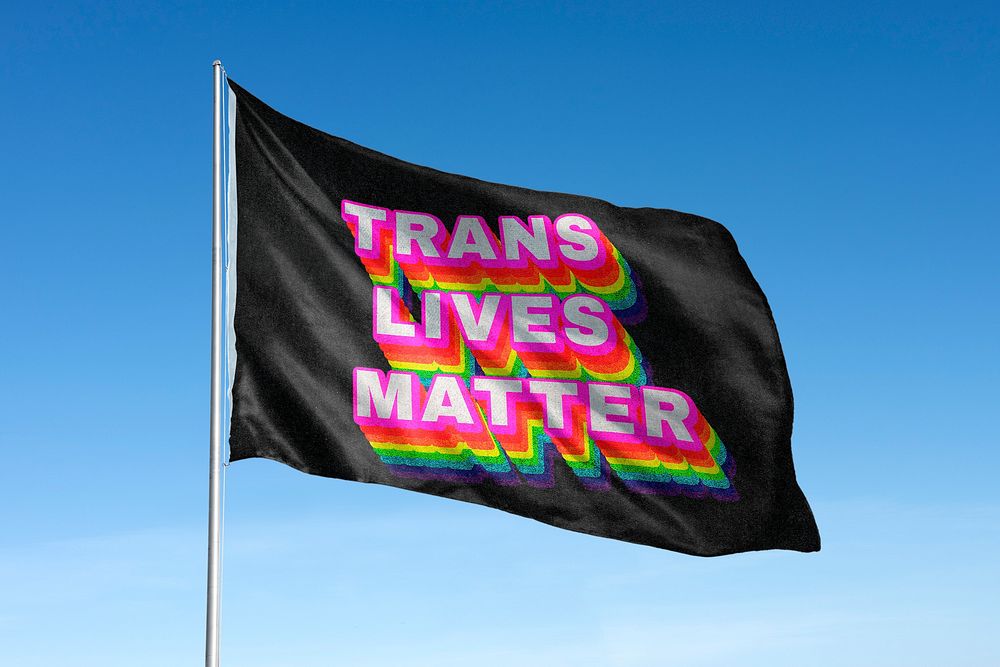 Waving trans lives matters flag graphic