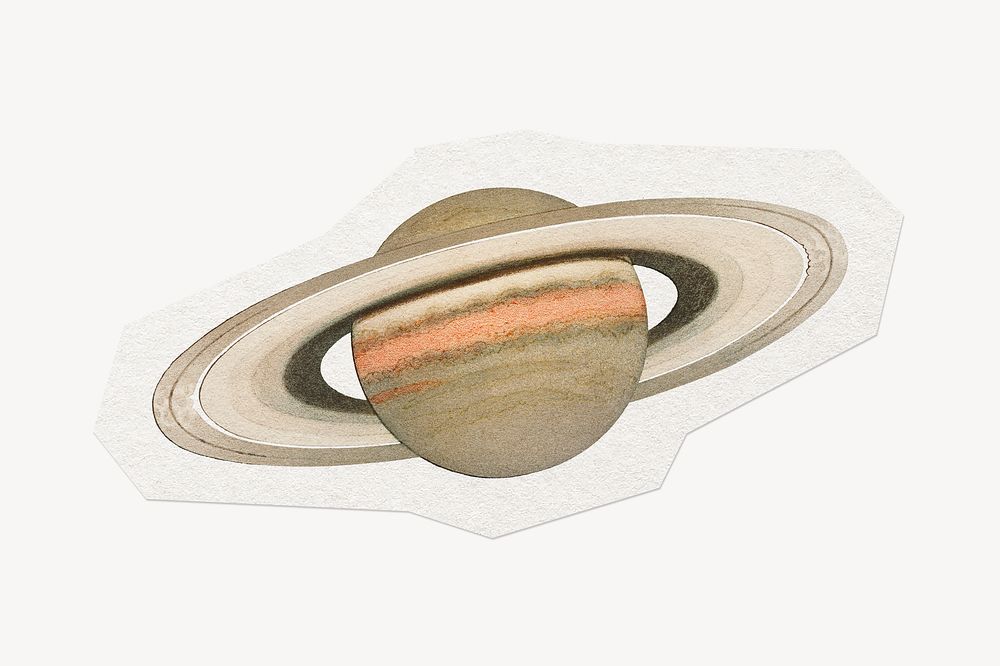 Saturn clipart sticker, paper craft collage element