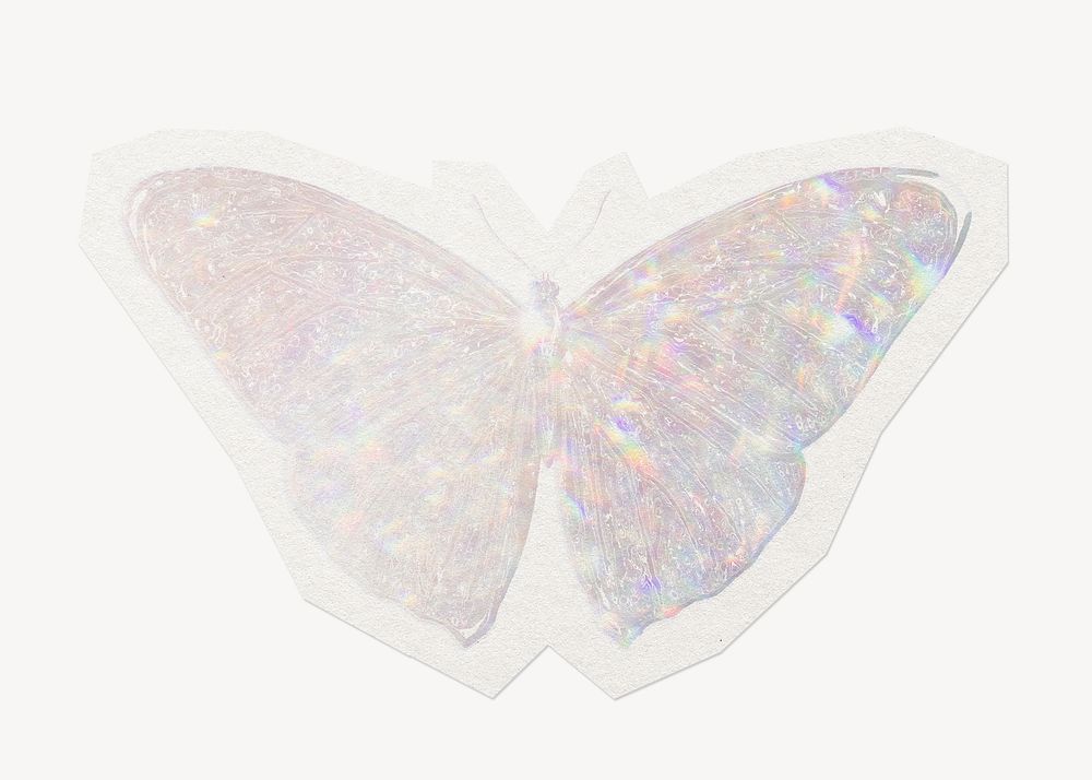 Crystal butterfly sticker, beautiful collage element