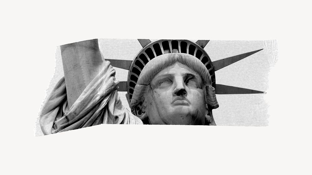 Statue of Liberty washi tape design on white background