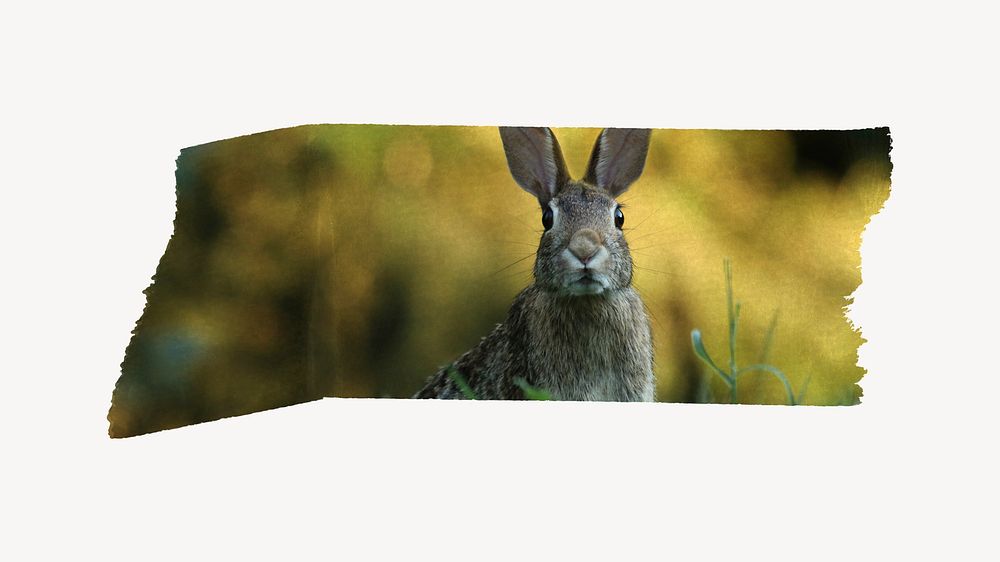 Rabbit washi tape design on white background