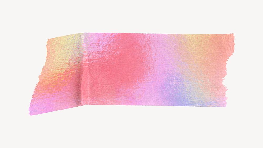 Colorful holographic washi tape design on white background