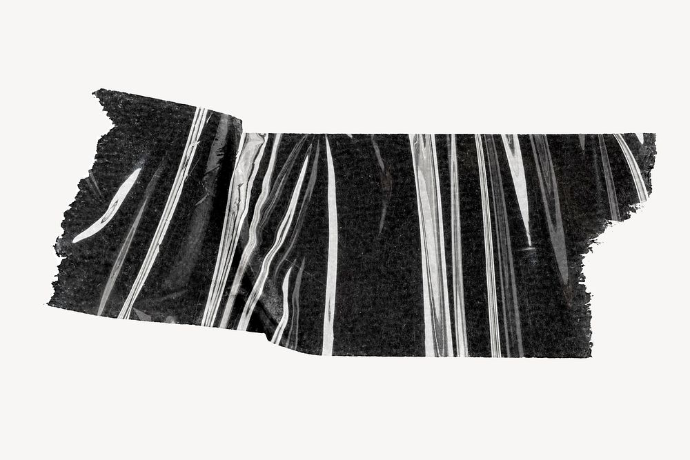 Black plastic washi tape design on white background