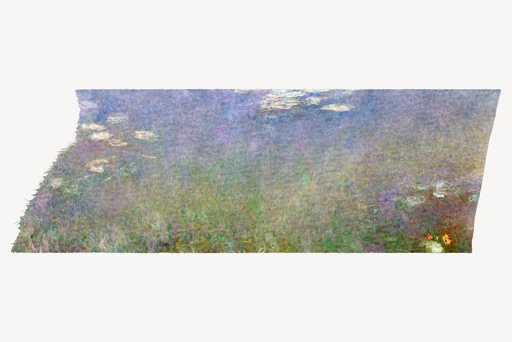Claude Monet's painting washi tape design on white background