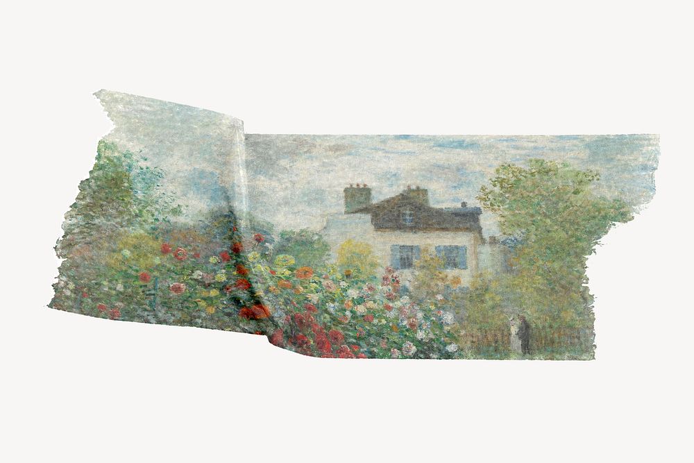 Claude Monet's painting washi tape design on white background