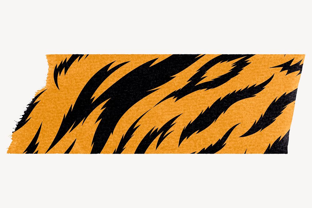 Tiger pattern washi tape design on white background