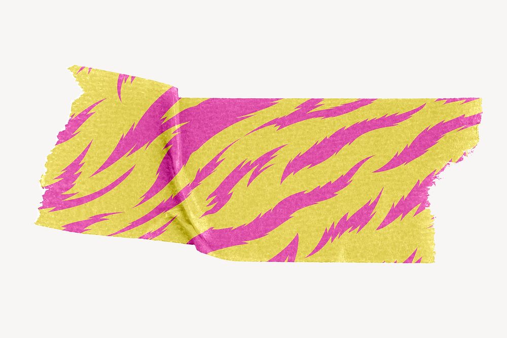 Color tiger pattern washi tape design on white background