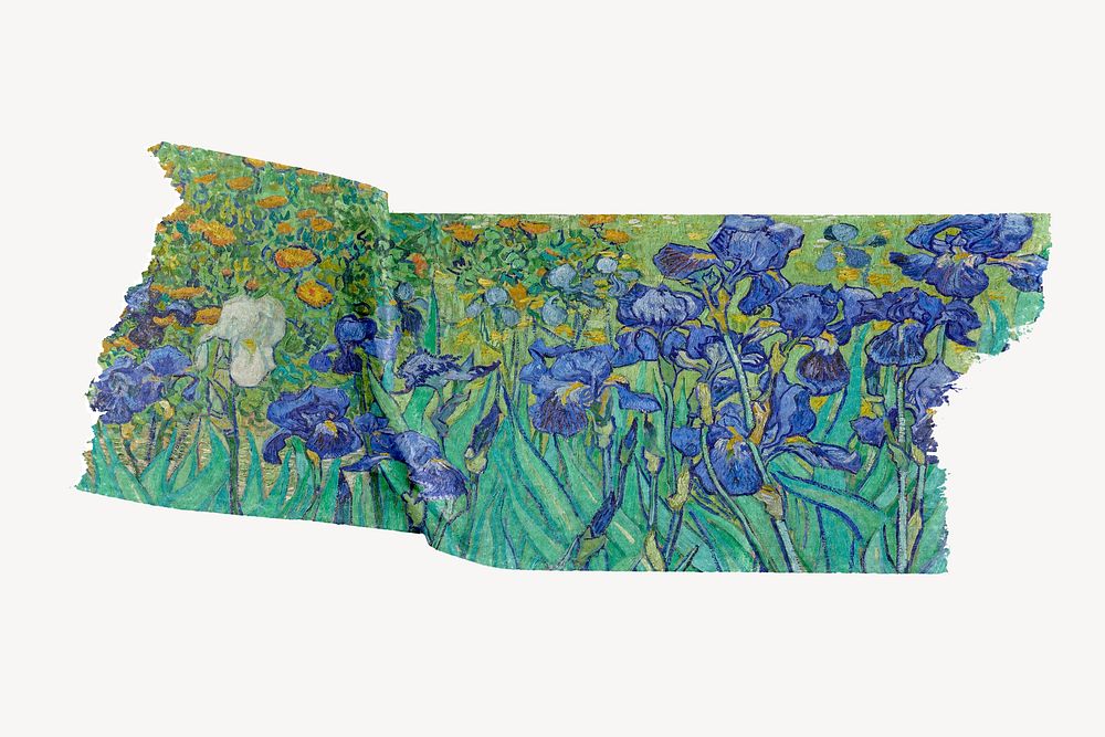 Vincent van Gogh washi tape design on white background