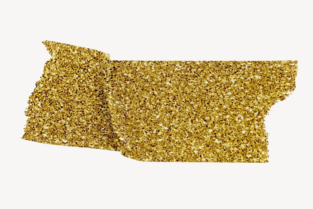 Gold glitter washi tape design on white background