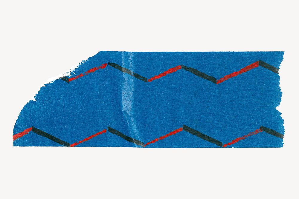 Blue pattern washi tape design on white background