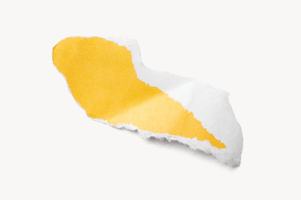 Torn yellow paper with white edge 