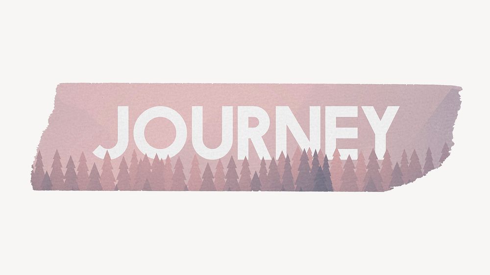 Journey word, pink tape typography