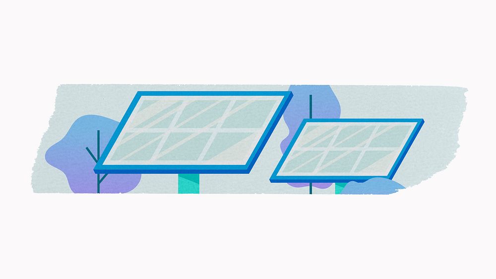 Solar cell, environment, tape on off white background