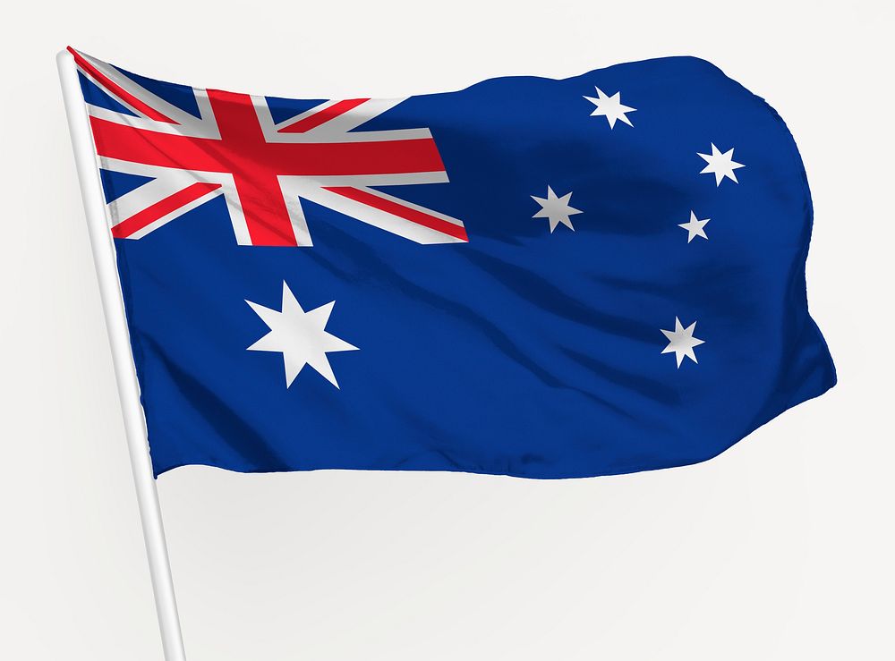 Waving Australia flag, national symbol graphic