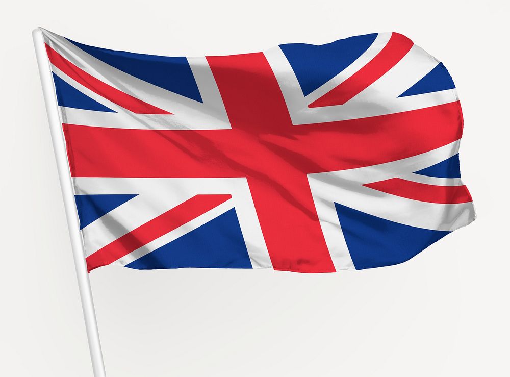 Waving United Kingdom, UK flag, national symbol graphic