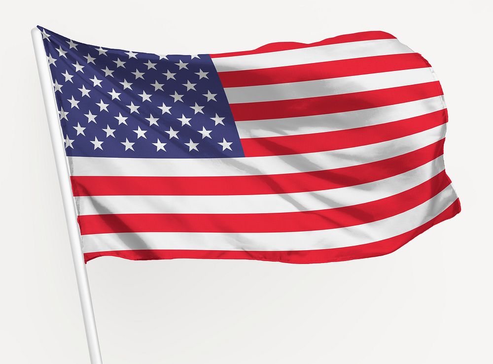 Waving United States, US flag, national symbol graphic