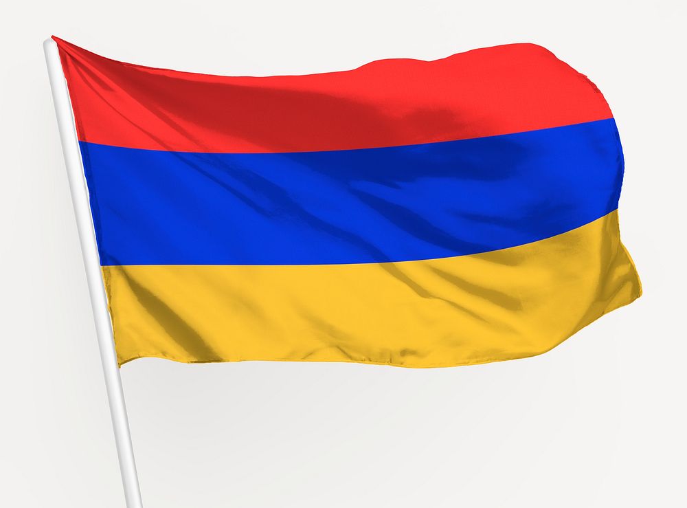 Waving Armenia flag, national symbol graphic