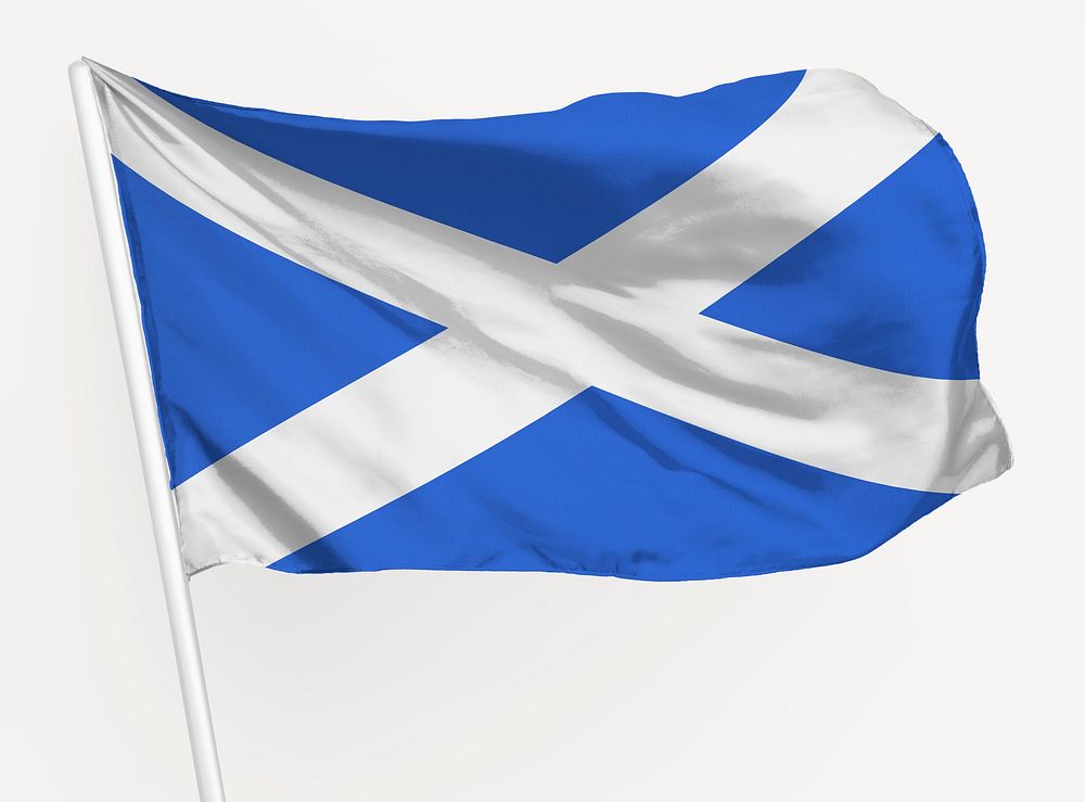 Waving Scottish flag, national symbol graphic