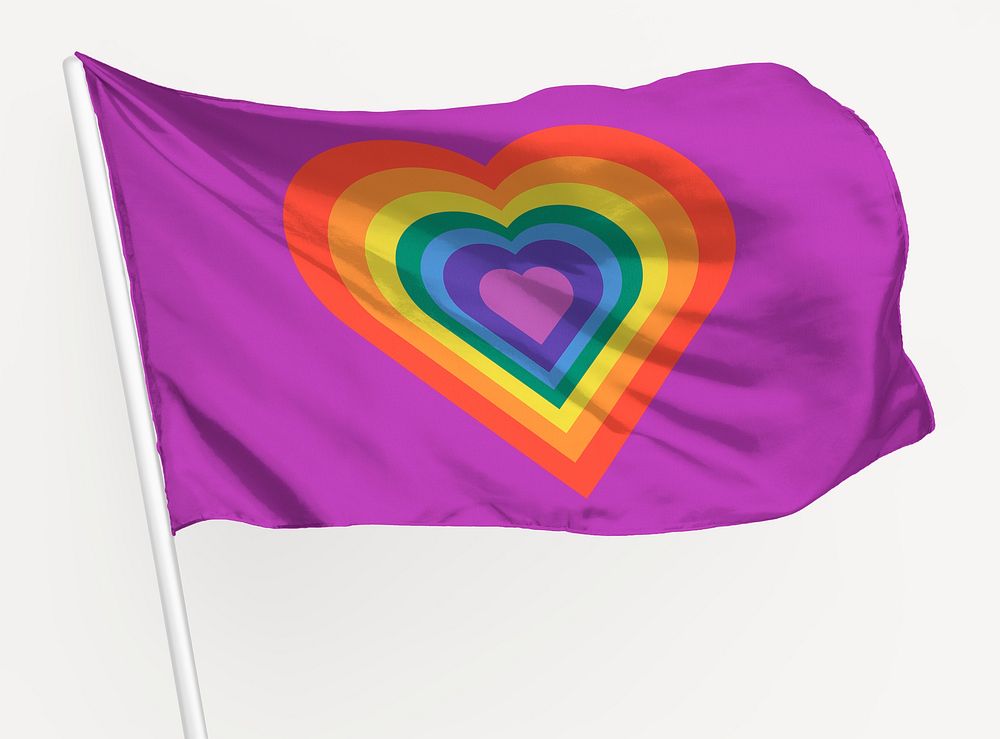 Waving LGBTQ heart flag, pride month concept