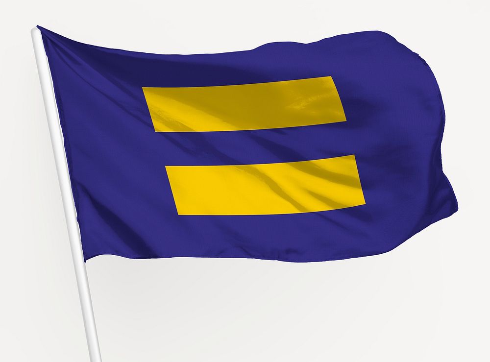 Waving purple flag, Human Rights campaign logo