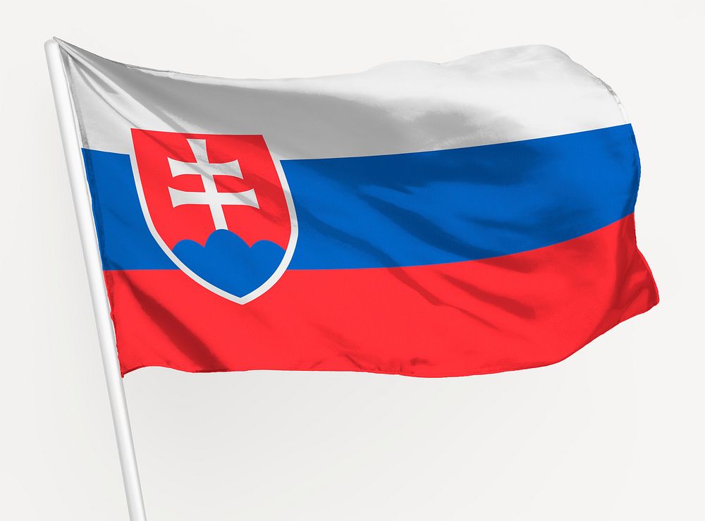 Waving Slovakia flag, national symbol graphic