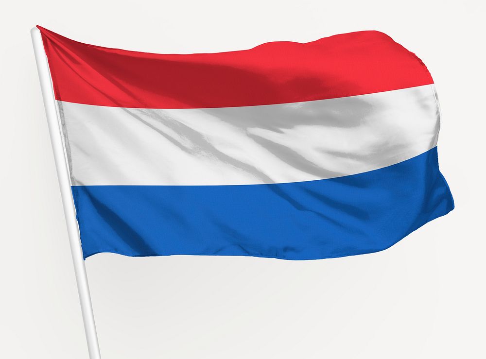 Waving Netherlands flag, national symbol graphic