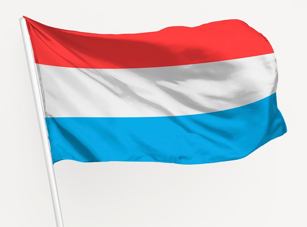 Waving Luxembourg flag, national symbol graphic