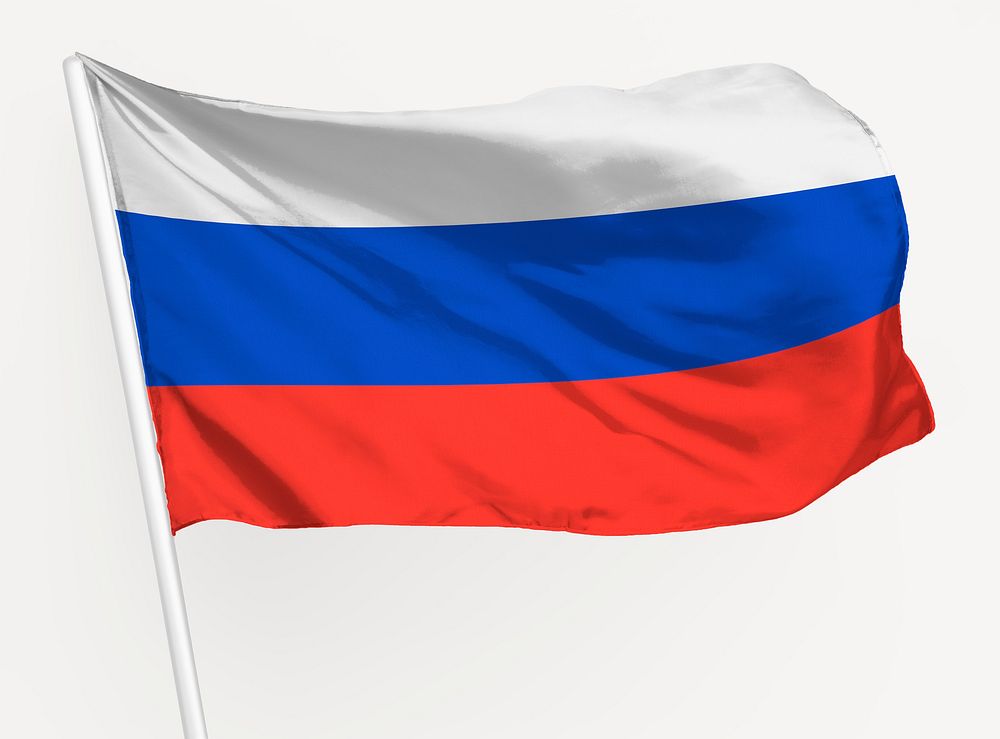 Waving Russian Flag, National Symbol 