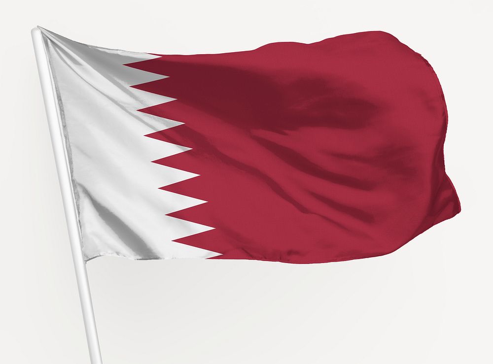 Waving Qatar flag, national symbol graphic