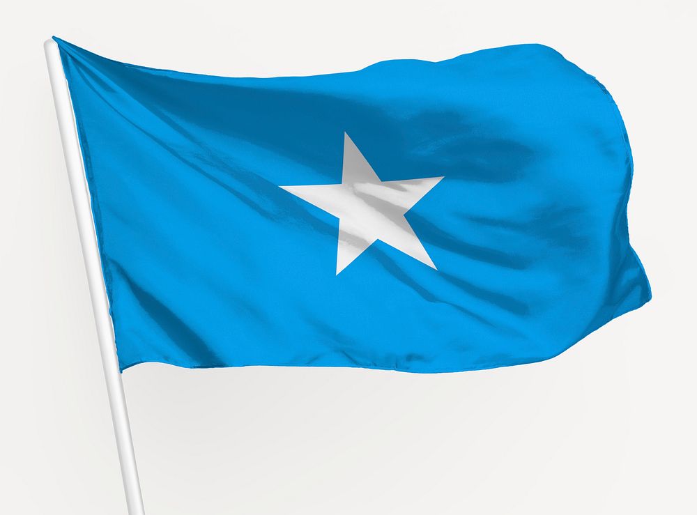 Waving Somalia flag, national symbol graphic