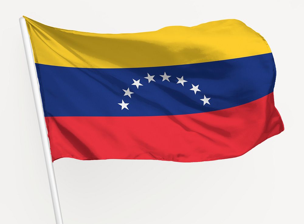Waving Venezuela flag, national symbol graphic