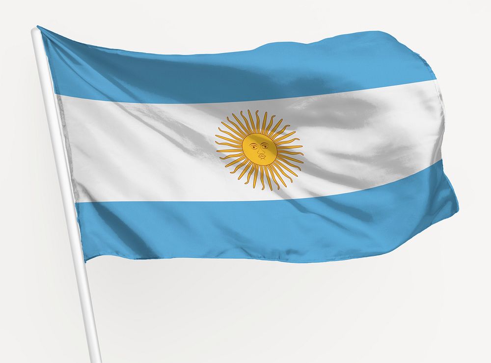 Waving Argentina flag, national symbol graphic