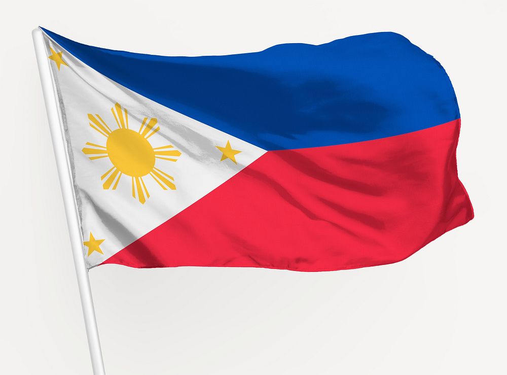 Waving Philippines flag, national symbol graphic