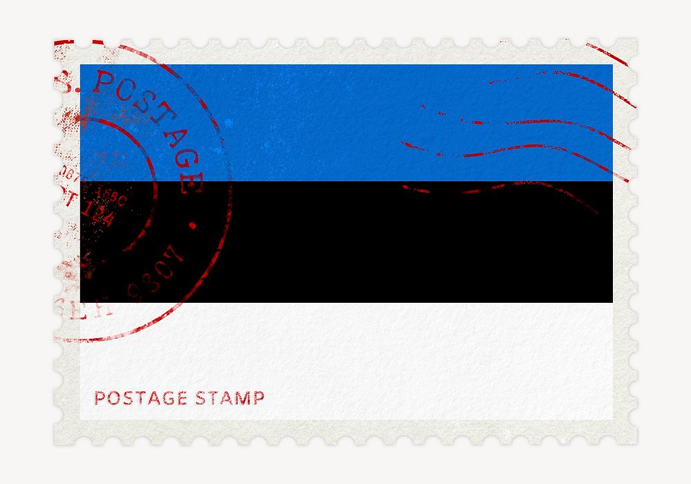Estonia flag clipart, postage stamp
