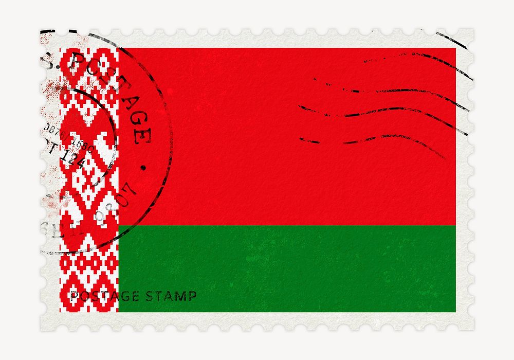 Belarus flag clipart, postage stamp