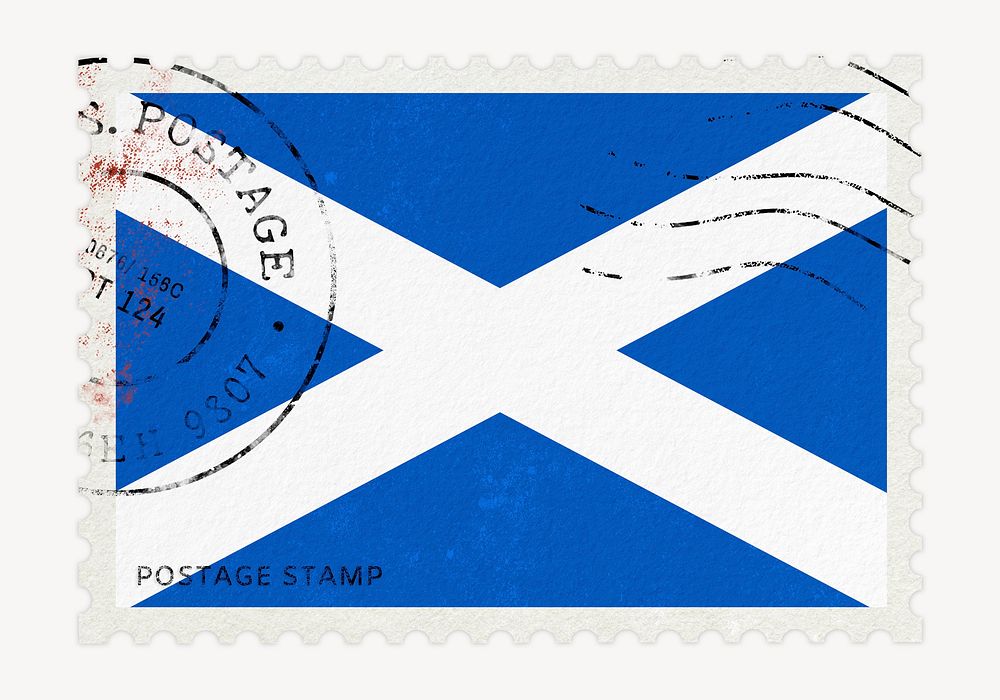 Scotland flag clipart, postage stamp