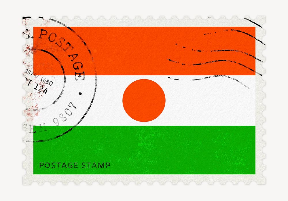 Niger flag clipart, postage stamp